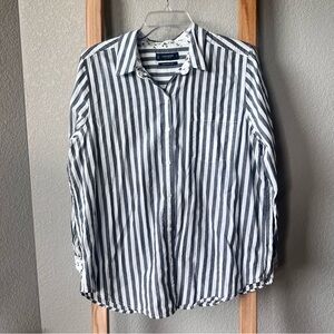 Lucky Brand Striped Button Down Size Large 100% Cotton